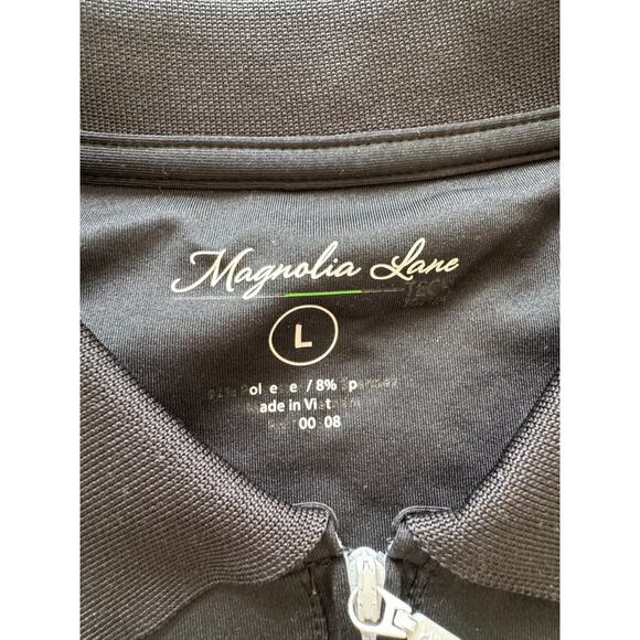 Masters Magnolia Lane Golf Polo Shirt Ladies Large Black White Augusta 1/4 Zip - Picture 5 of 6